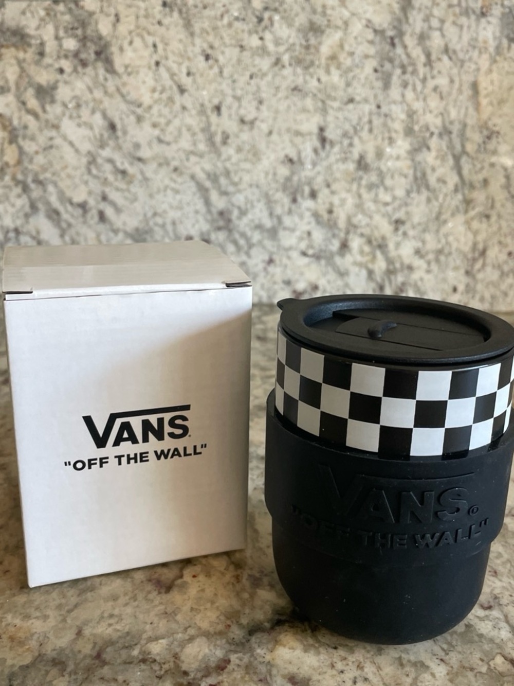 Vans Black & White Checker Travel Mug